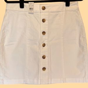 Loft White Jean Skirt